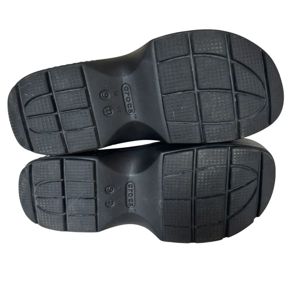 Crocs Stomp Mary Jane Platform Shoe Womens Size 11 Black Harajuku Cosplay Grunge